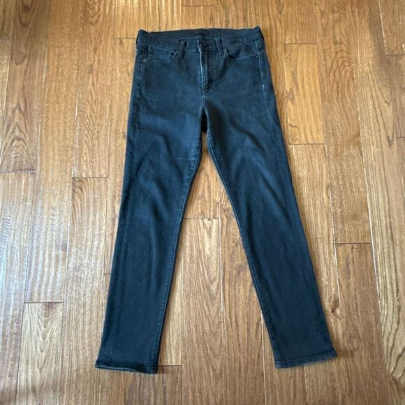 Uniqlo jeans black grey wash high rise skinny jeans 26 - Picture 2 of 10